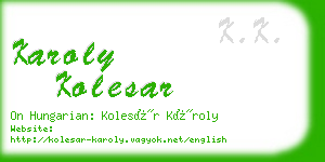 karoly kolesar business card